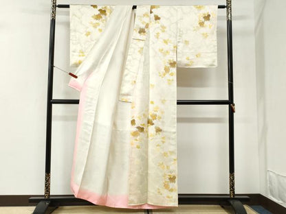 平和屋着物●上質な小紋　地紋起こし　草花文　暈し染め　正絹　逸品　CABI2353yc