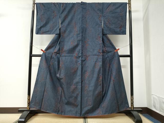 平和屋着物●本場大島紬　7マルキ　枝花文　正絹　逸品　未使用　CABI2354yc