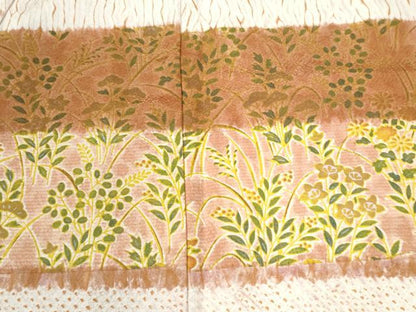 平和屋着物●訪問着　絞り　横段草花文　正絹　逸品　CABI2356yc