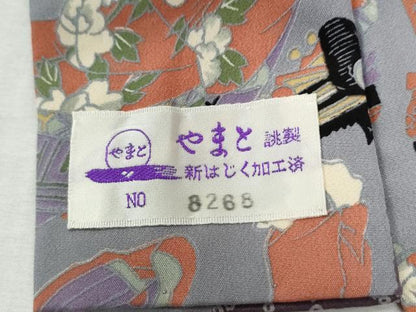 平和屋着物●長襦袢　無双仕立て　麻の葉人物間道　やまと誂製　正絹　逸品　未使用　CABI2357yc
