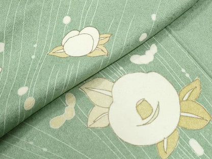 平和屋着物●訪問着　刺繍　椿　金彩　正絹　逸品　CABI2358yc