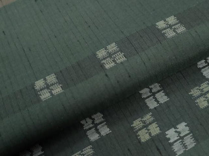 平和屋着物●上質な紬　横段吉祥文　正絹　逸品　未使用　CABI2359yc