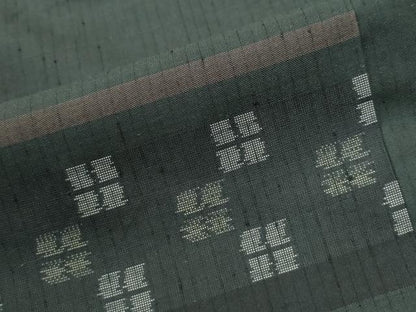 平和屋着物●上質な紬　横段吉祥文　正絹　逸品　未使用　CABI2359yc