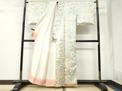 平和屋着物●上質な小紋　草花文　正絹　逸品　未使用　CABI2360yc