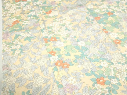 平和屋着物●上質な小紋　草花文　正絹　逸品　未使用　CABI2360yc