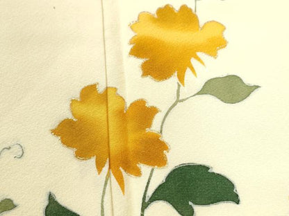平和屋着物●訪問着　草花文　暈し染め　金彩　正絹　逸品　未使用　CABI2361yc