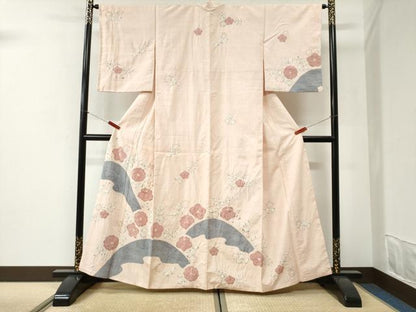 平和屋着物●訪問着　紬地　辻が花　絞り　正絹　逸品　CABI2364yc
