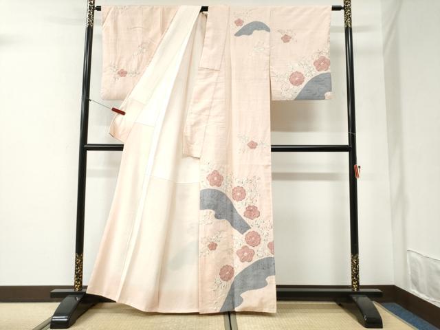 平和屋着物●訪問着　紬地　辻が花　絞り　正絹　逸品　CABI2364yc