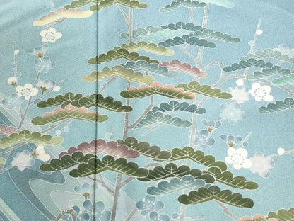 平和屋着物●訪問着　友禅　作家物　松梅文　暈し染め　正絹　逸品　CABI2366yc