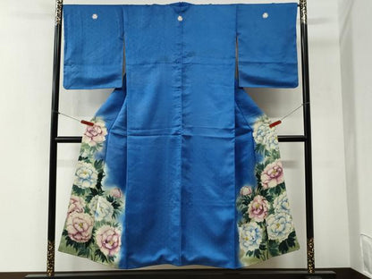 平和屋着物●アンティーク　大正ロマン　色留袖　牡丹　暈し染め　正絹　逸品　CABI2369yc