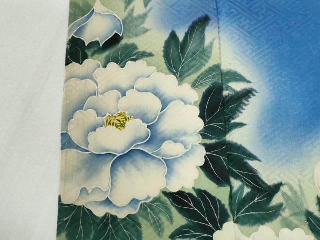 平和屋着物●アンティーク　大正ロマン　色留袖　牡丹　暈し染め　正絹　逸品　CABI2369yc