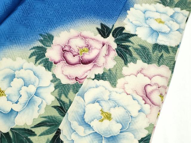 平和屋着物●アンティーク　大正ロマン　色留袖　牡丹　暈し染め　正絹　逸品　CABI2369yc