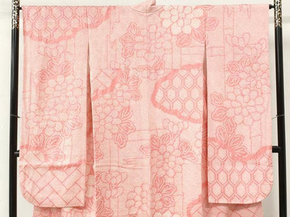 平和屋着物●豪華振袖　総絞り　亀甲草花文　正絹　逸品　CABI2370yc