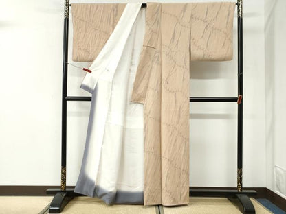平和屋着物●上質な小紋　杢目絞り　正絹　逸品　CABI2371yc