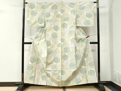 平和屋着物●上質な紬　梅　正絹　逸品　CABI2375yc
