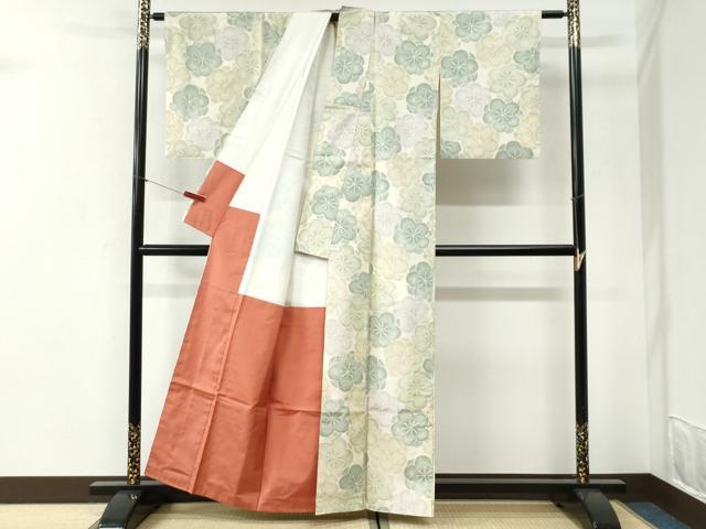 平和屋着物●上質な紬　梅　正絹　逸品　CABI2375yc