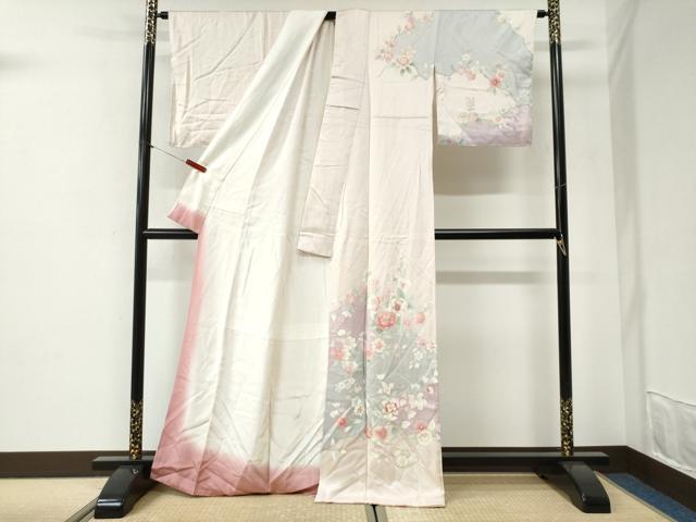 平和屋着物●訪問着　枝牡丹花文　金彩　正絹　逸品　CABI2376yc