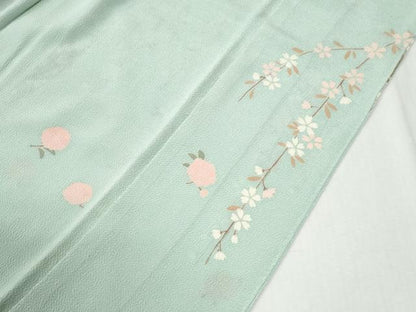 平和屋着物●訪問着　作家物　霞花籠文　金彩　鬼しぼ縮緬　正絹　逸品　CABI2377yc