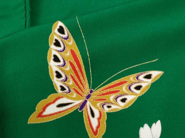 平和屋着物●豪華振袖　花蝶文　暈し染め　金彩　正絹　逸品　CABI2381yc
