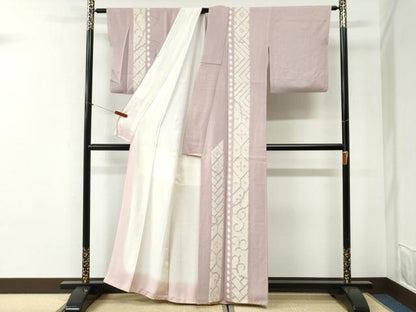 平和屋着物●訪問着　絞り　吉祥花唐草間道　正絹　逸品　CABI2384yc