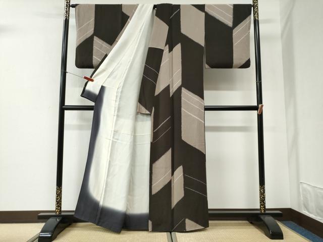 平和屋着物●上質な小紋　絞り　吉祥文　鬼しぼ縮緬　正絹　逸品　CABI2387yc