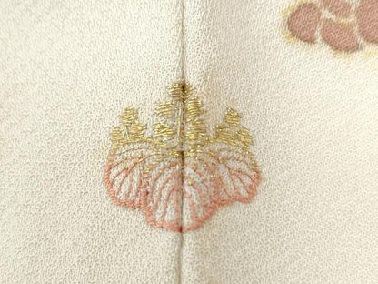 平和屋着物●創業460年・千總　訪問着　駒刺繍　雪輪草花文　金彩　三越扱い　正絹　逸品　CABI2389yc