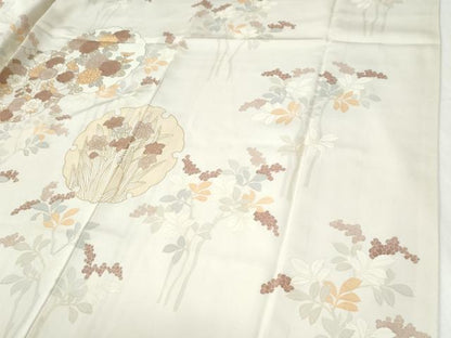 平和屋着物●創業460年・千總　訪問着　駒刺繍　雪輪草花文　金彩　三越扱い　正絹　逸品　CABI2389yc