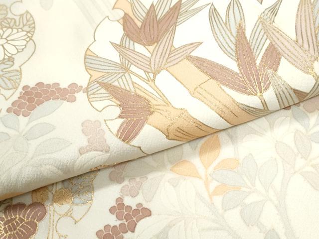 平和屋着物●創業460年・千總　訪問着　駒刺繍　雪輪草花文　金彩　三越扱い　正絹　逸品　CABI2389yc