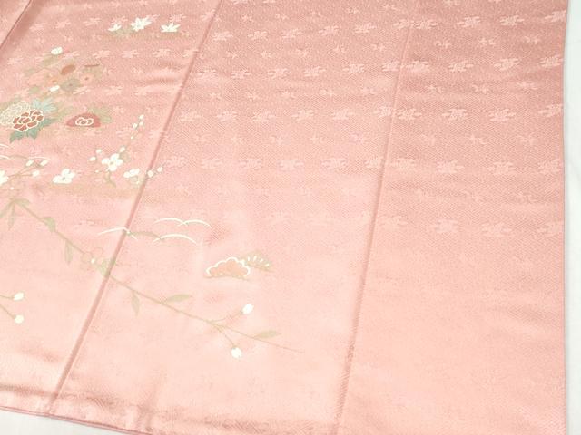 平和屋着物●訪問着　竜田川几帳雪輪草花文　暈し染め　金彩　正絹　逸品　CABI2396yc