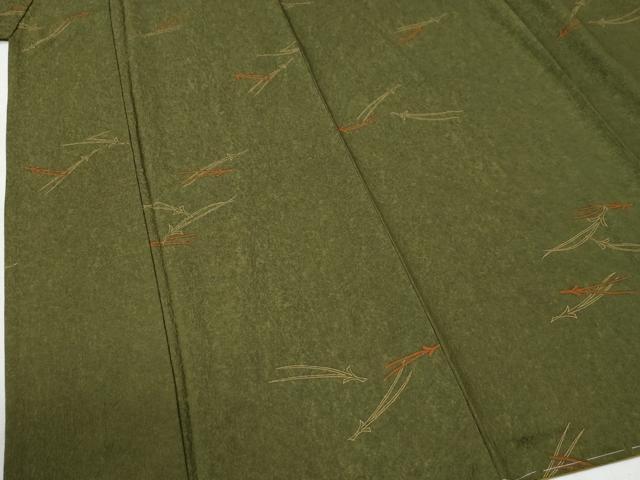 平和屋着物●染色作家　草野一騎　小紋　溢れ松葉　正絹　逸品　未使用　CABI2399yc