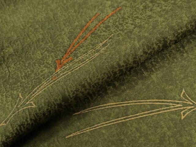 平和屋着物●染色作家　草野一騎　小紋　溢れ松葉　正絹　逸品　未使用　CABI2399yc