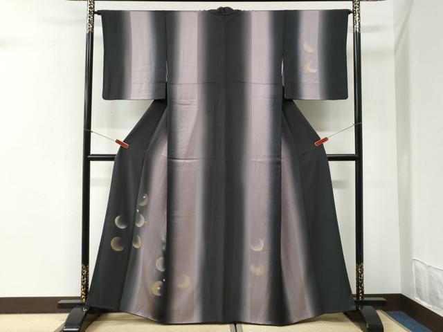 平和屋着物●訪問着　竹屋町刺繍　三日月　舞花弁　暈し染め　金彩　正絹　逸品　CABI2400yc
