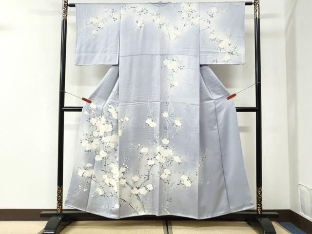 平和屋着物●訪問着　刺繍　枝花文　暈し染め　金彩　正絹　逸品　CABI2404yc