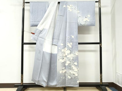 平和屋着物●訪問着　刺繍　枝花文　暈し染め　金彩　正絹　逸品　CABI2404yc