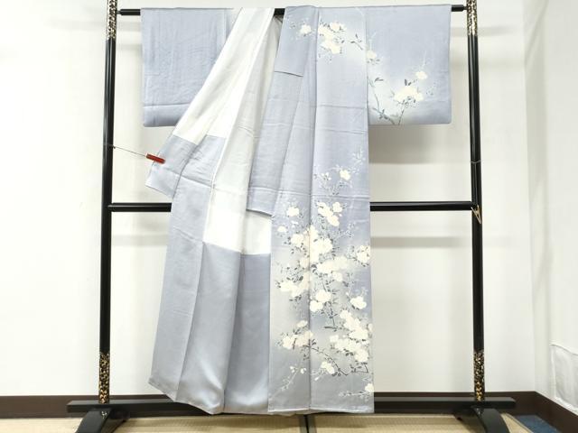 平和屋着物●訪問着　刺繍　枝花文　暈し染め　金彩　正絹　逸品　CABI2404yc