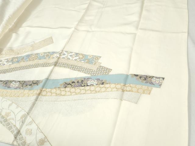平和屋着物●色留訪問着　寿光織　鬘帯吉祥花唐草文　金糸　正絹　逸品　CABI2406yc