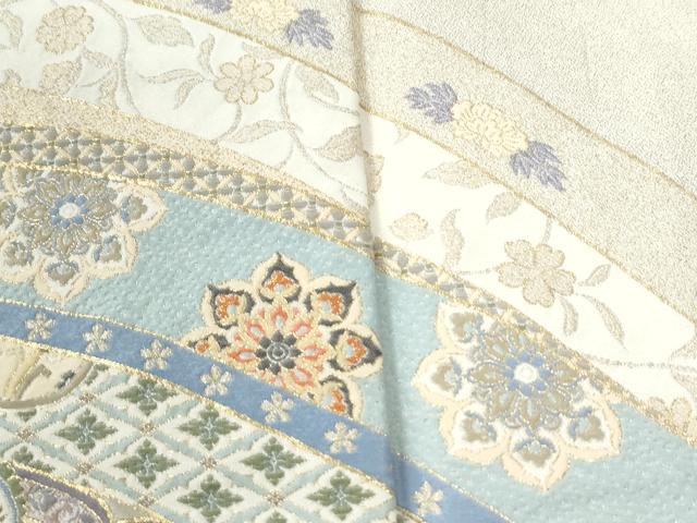 平和屋着物●色留訪問着　寿光織　鬘帯吉祥花唐草文　金糸　正絹　逸品　CABI2406yc