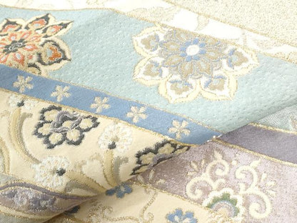 平和屋着物●色留訪問着　寿光織　鬘帯吉祥花唐草文　金糸　正絹　逸品　CABI2406yc