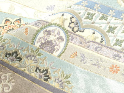 平和屋着物●色留訪問着　寿光織　鬘帯吉祥花唐草文　金糸　正絹　逸品　CABI2406yc