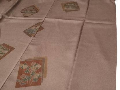 平和屋着物●訪問着　刺繍　色紙重ね草花文　正絹　逸品　CABI2407yc