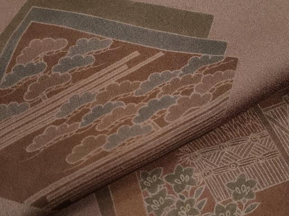 平和屋着物●訪問着　刺繍　色紙重ね草花文　正絹　逸品　CABI2407yc