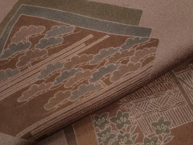 平和屋着物●訪問着　刺繍　色紙重ね草花文　正絹　逸品　CABI2407yc