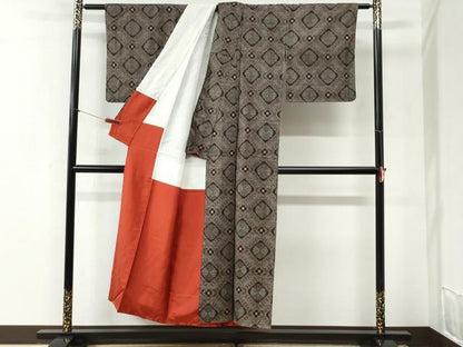 平和屋着物●本場大島紬　龍郷絣　正絹　逸品　未使用　CABI2411yc