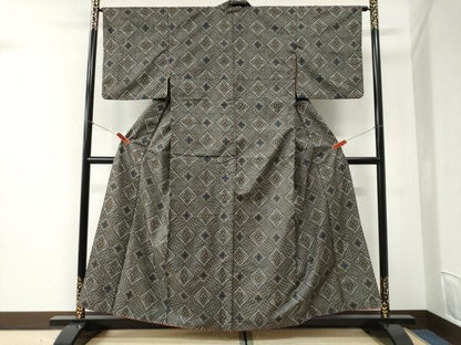 平和屋着物●本場大島紬　龍郷絣　正絹　逸品　CABI2414yc