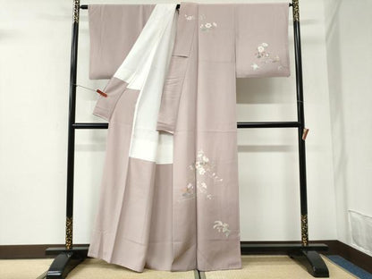 平和屋着物●京加賀友禅　百貫達雄　訪問着　枝花文　暈し染め　正絹　逸品　CABI2423yc