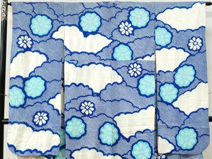 平和屋着物●豪華振袖　総絞り　雲重ね舞花文　正絹　逸品　CABI2430yc