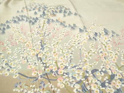 平和屋着物●本加賀友禅作家　茶谷孝志　色留袖　樹林枝梅花文　暈し染め　正絹　逸品　CABI2432yc