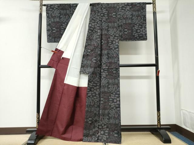平和屋着物●本場大島紬　7マルキ　松竹梅花文　正絹　逸品　未使用　CABI2433yc