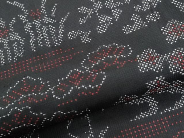 平和屋着物●本場大島紬　7マルキ　松竹梅花文　正絹　逸品　未使用　CABI2433yc