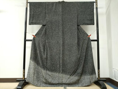 平和屋着物●色留訪問着　たたき染め　黒地　正絹　逸品　CABI2439yc